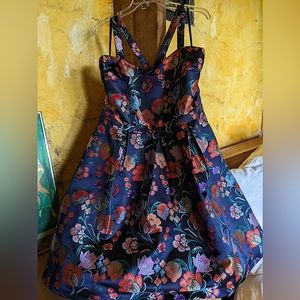 Modcloth wedding guest/cocktail dress A-LineSize 16-floral print/Navy